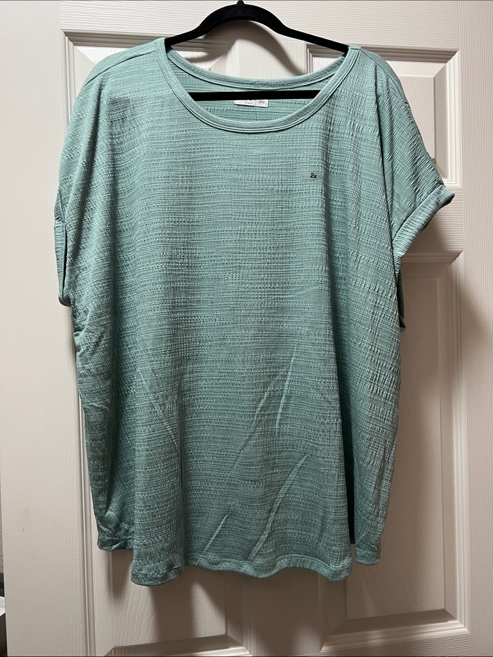 NWT Maurices Light Teal Textured Short Sleeve Top